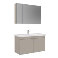conjunto de mueble con lavabo y espejo 2 piezas  - 100 x 45 x 58 cm - arena