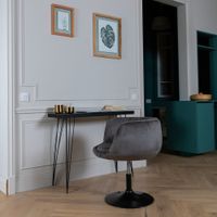 taburete de bar de terciopelo gris