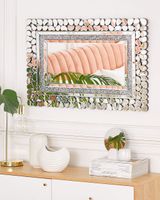 espejo de pared de vidrio plateado 90x60