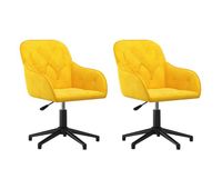 vidaxl sillas de comedor giratorias 2 uds terciopelo amarillo
