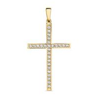 colgante cruz de oro de 9 quilates con circonita