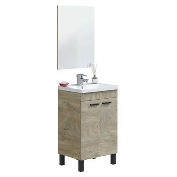 Mueble De Baño Con Dos Puertas Y Espejo