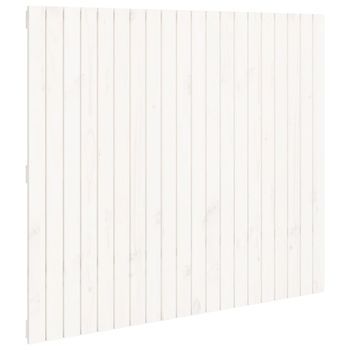 Cabecero De Cama Pared Madera Maciza Pino Blanco 127,5x3x110 Cm