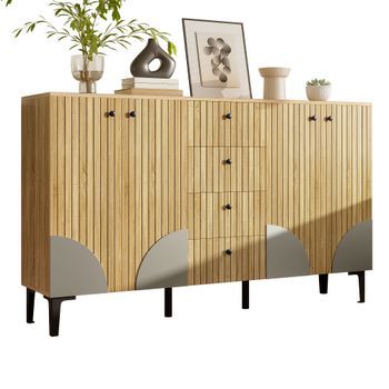 Aparador Moderno - Mueble De Almacenamiento - Tablero De Partículas - Madera (160x36x94cm)