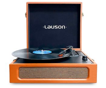Lauson CL615 Tocadiscos de Vinilo Tocadiscos Bluetooth con Altavoces Integrados Giradiscos Vintage con USB de 3 velocidades Reproducción Inalámbrica, Auto-Stop, RCA/Aux-in / 3,5mm