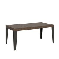 mesa extensible 90x200304 cm flame nogal estructura antracita