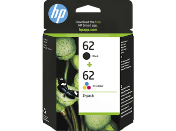Cartucho de tinta - HP 62 Combo 2 Pack, Negro/Tricolor, Planet Partners