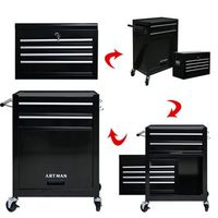carro de herramientas - organizador de taller - acero - negro 525x33x109cm
