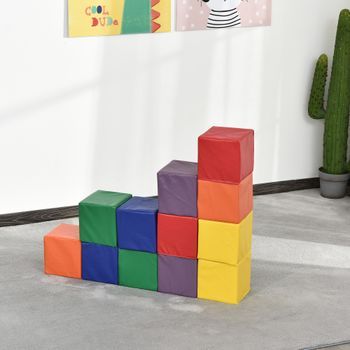 Juego De 12 Bloques Psicomotricidad Para Niños Multicolor Homcom