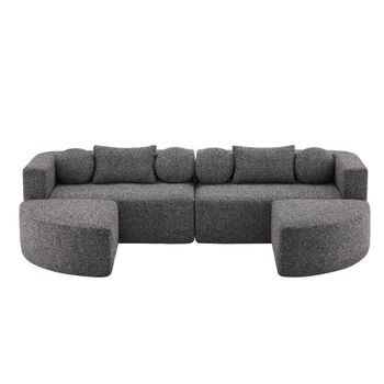 Sofá cama modular con función de cama, Negro   Aosom España