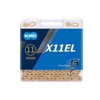 cadena de bicicleta kmc serie x de 1011 velocidades semi-hueca color oro titanio universal para mtb carretera y bicicletas plegables ligera