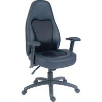 teknik rapide bonded leather  mesh fabric tilting executive chair - black black