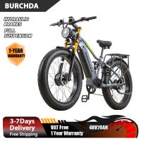 bicicleta electrica de alta potencia con doble motor burchda rx80 bateria extraible de litio de 48v20ah bicicleta electrica para adultos con ruedas gruesas de 26 pulgadas y 40 bicicleta electrica