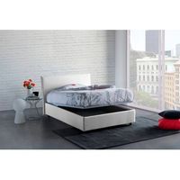 talamo italia cama individual y media con contenedor anna made in italy cama con revestimiento de tela apertura frontal con colchon de 120x190 cm incluido blanco