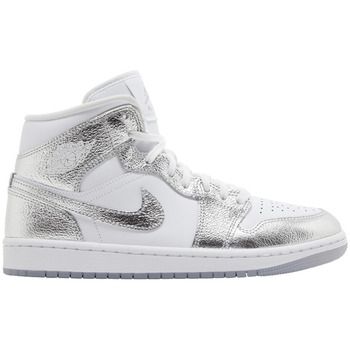 Nike Zapatillas altas Jordan 1 Mid SE Metallic Silver (Women's) para hombre