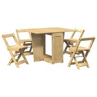 set comedor plegable mariposa 5 pzas corona madera pino marron vidaxl