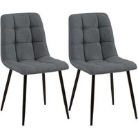lote de 2 sillas de comedor tilde tela gris 55x45x84 cm clp