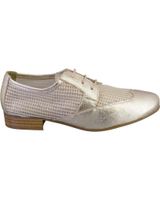 de salonissimos taty-25 zapatos con cordones de mujer p platino