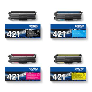 Original Multipack Brother DCP-L8410CDW Printer Toner Cartridges (4 Pack) -TN421BK