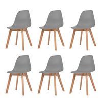 sillas de comedor 6 unidades plastico gris vidaxl