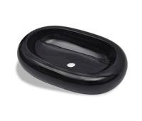 lavabo de ceramica negro ovalado