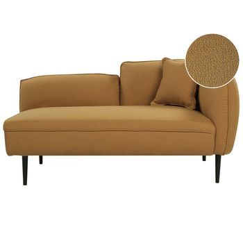 Chaise Longue Bouclé Derecho Con Cojín Patas De Metal Mostaza Chevannes