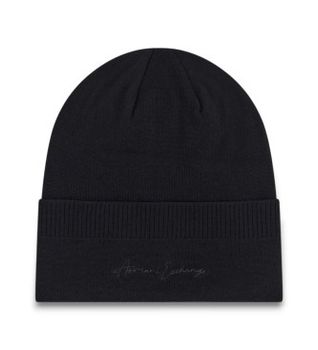A|X Armani Exchange para mujer. XW001441AF11896UC001 Gorro Beanie negro (OSFA), Casual, Lana