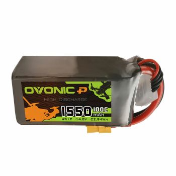 Batería LiPo Ovonic 14.8V 1550mAh 100C 4S con conector XT60 para dron FPV