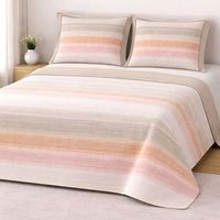 juego de sabanas 160 hilos percal padmy beige cama 180cm donegal collections
