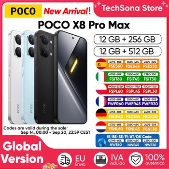 Smartphone POCO X8 Pro Max 5G Versión Global MediaTek Dimensity 9500s Pantalla AMOLED Ultra-brillante de 6.83
