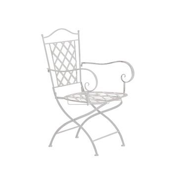 Clp Silla De Jardín Adara Metal Blanco Antiguo 51x56x93 Cm