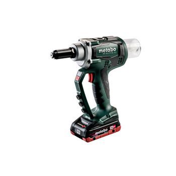 Metabo Np 18 Ltx Bl 5.0 Pistola De Remache Ciego De Batería/18v 2x Lihd; Cargador Asc 55; Metabox 145 L