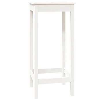 Mesa Alta De Bar Madera Maciza De Pino Blanco 50x50x110 Cm Vidaxl