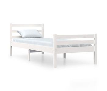 Estructura de cama madera maciza blanca 100x200 cm