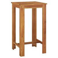 mesa alta de jardin  mesa de exterior madera maciza de acacia 60x60x105 cm