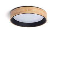 plafon led 20w circular madera y aluminio o470 mm cct seleccionable dari negro