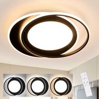 nettlife lampara de techo led redonda 66w moderna  dormitorio negro regulable con control remoto sala de estar para cocina pasillo oficina