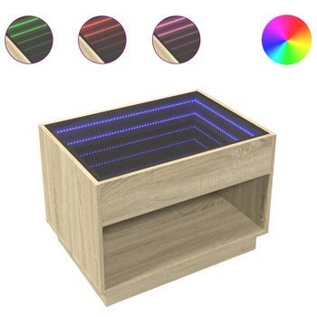 Mesa De Centro Con Infinity Led Roble Sonoma 70x50x50 Cm Vidaxl