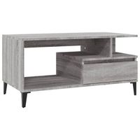 mesa de centro madera contrachapada gris sonoma 90x49x45 cm vidaxl