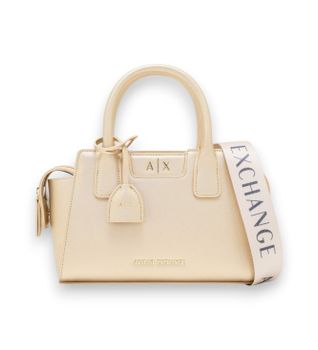 A|X Armani Exchange para mujer. XW002159AF26570F1020 Bolso texturizado con asas beige (OSFA), Casual, Poliéster