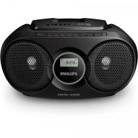 radio cd philips az215s12 boombox 3w rms cd radio fm aux portatil negra