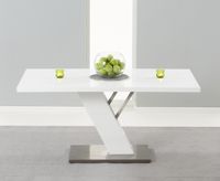 palma 160cm white high gloss dining table