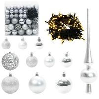 juego de esferas de navidad 120 uds 300 led blanco calido vidaxl
