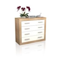 comoda chifonier amplia de 4 cajones 98x815 cm cambria blanco