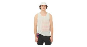 Salomon sense aero graphic tank blanco rojo hombre