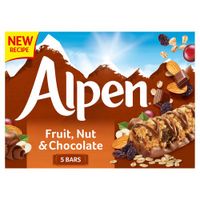 alpen fruit  nut with chocolate cereal bar 5 pack