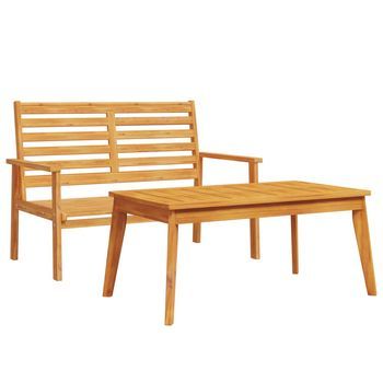 Conjunto De Muebles De Jardín | Mesa Y Sillas Madera Maciza De Acacia