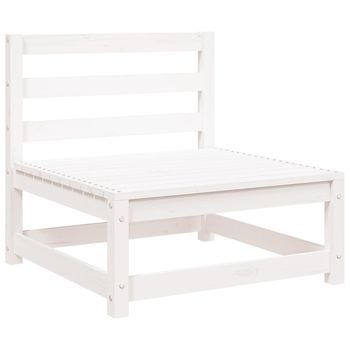 Sofá Jardín | Sofá De Exterior Sin Reposabrazos Madera De Pino Blanco 70x70x67 Cm