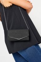 cartera de mano negra con brillo