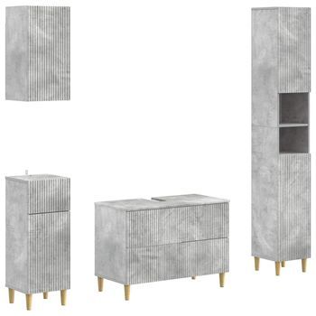 Juego De Armarios De Baño De 4 Piezas Arnhem Gris Hormigón Vidaxl